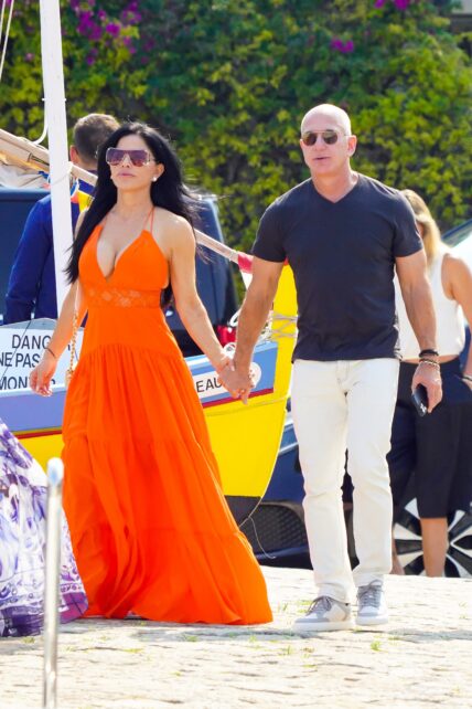 Jeff Bezos and Lauren Sanchez are seen out for a walk in Beaulieu sur Mer