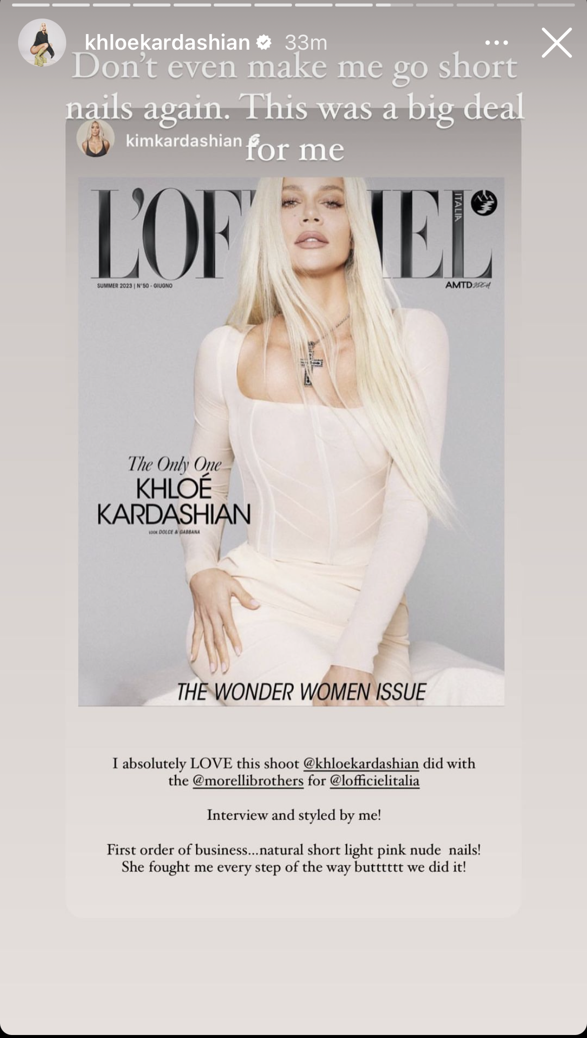 Khloe Kardashian succumbs to wearing short nails