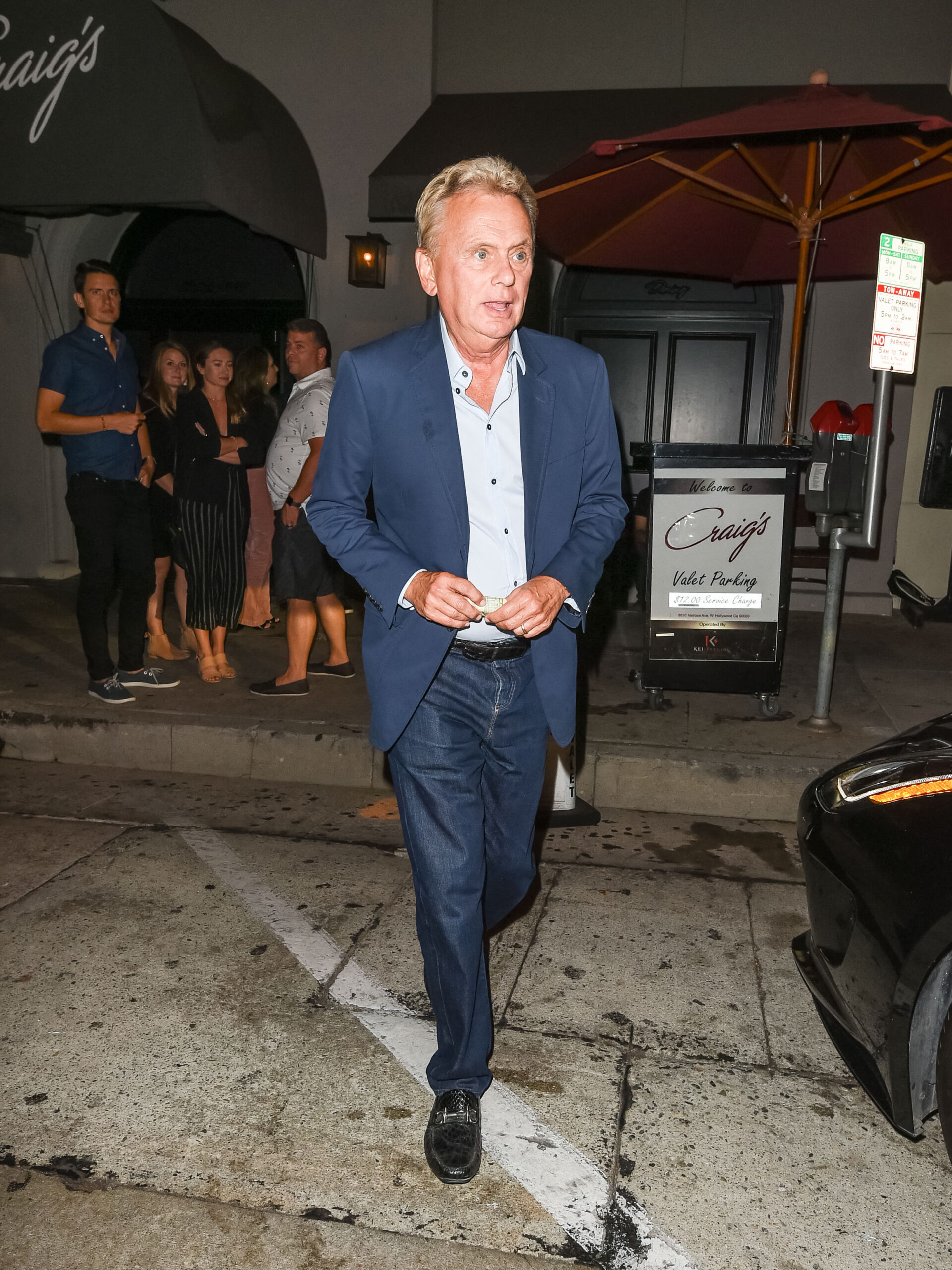 Pat Sajak seen outside Craig's Restaurant