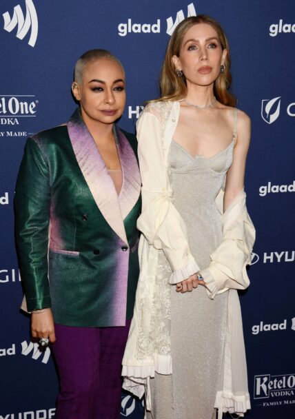 Raven-Symoné and wife Miranda Maday at the the 34th Annual GLAAD Media Awards at The Beverly Hilton on March 30, 2023 in Beverly Hills, California.