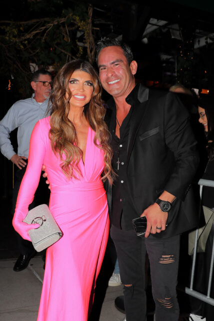 Teresa Giudice and husband Luis Ruelas posed for the cameras as heading to Bravocon in New York City