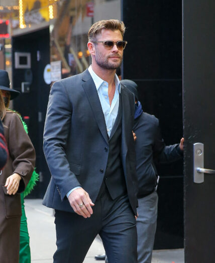 Chris Hemsworth spotted leaving Good Morning America in NYC