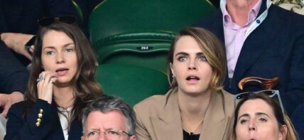 Minke and Cara Delevingne attend day eight of the Wimbledon Tennis Championships at All England Lawn Tennis and Croquet Club on July 10, 2023 in London