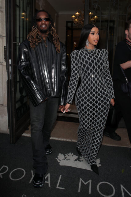 Cardi B and Offset leaving there hotel for the Balenciaga afterparty