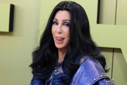 Cher arrives at the Versace Fall/Winter 2023 Fashion Show
