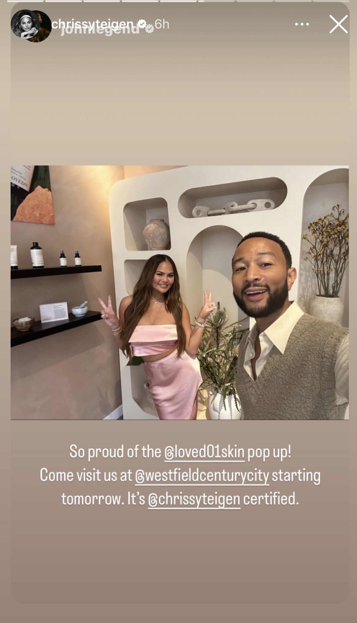 Chrissy Teigen channels Barbie at husband John Legend's skincare pop up