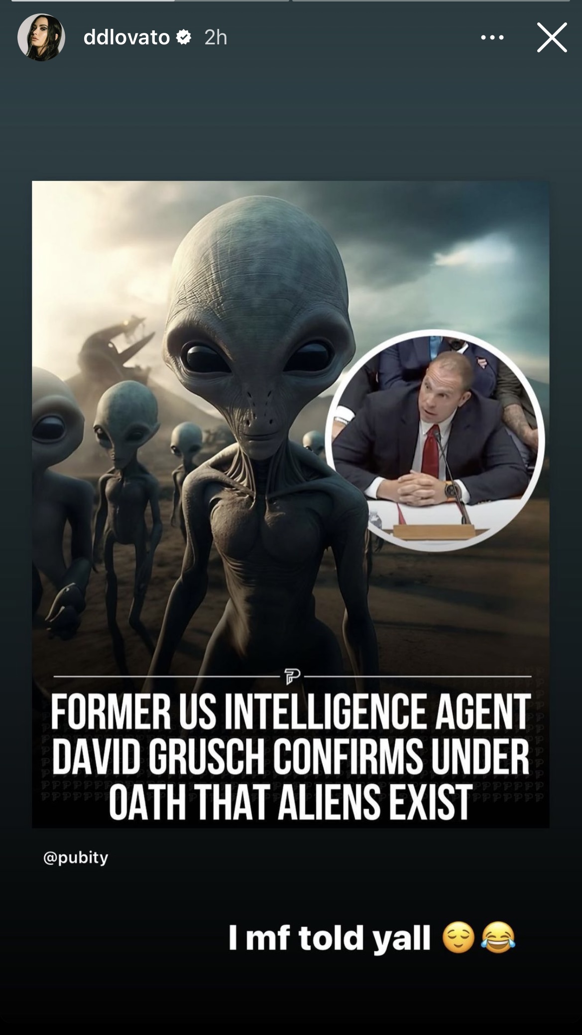 Demi Lovato reacts to confirmation of UFO presence