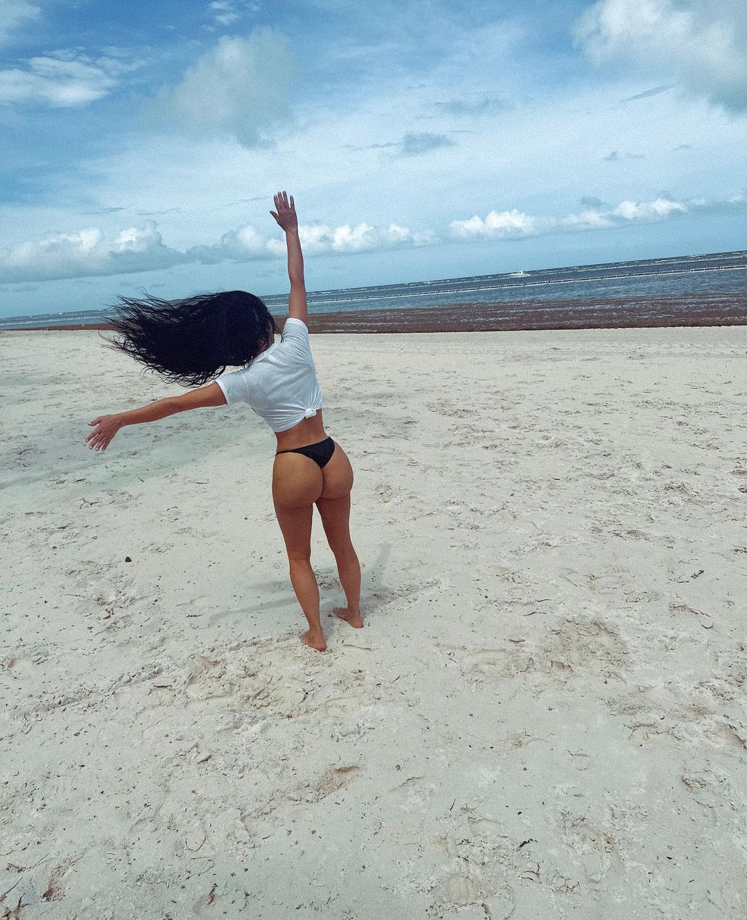 Billionaire Kim Kardashian Does A Cartwheel In A Thong On The Beach 
