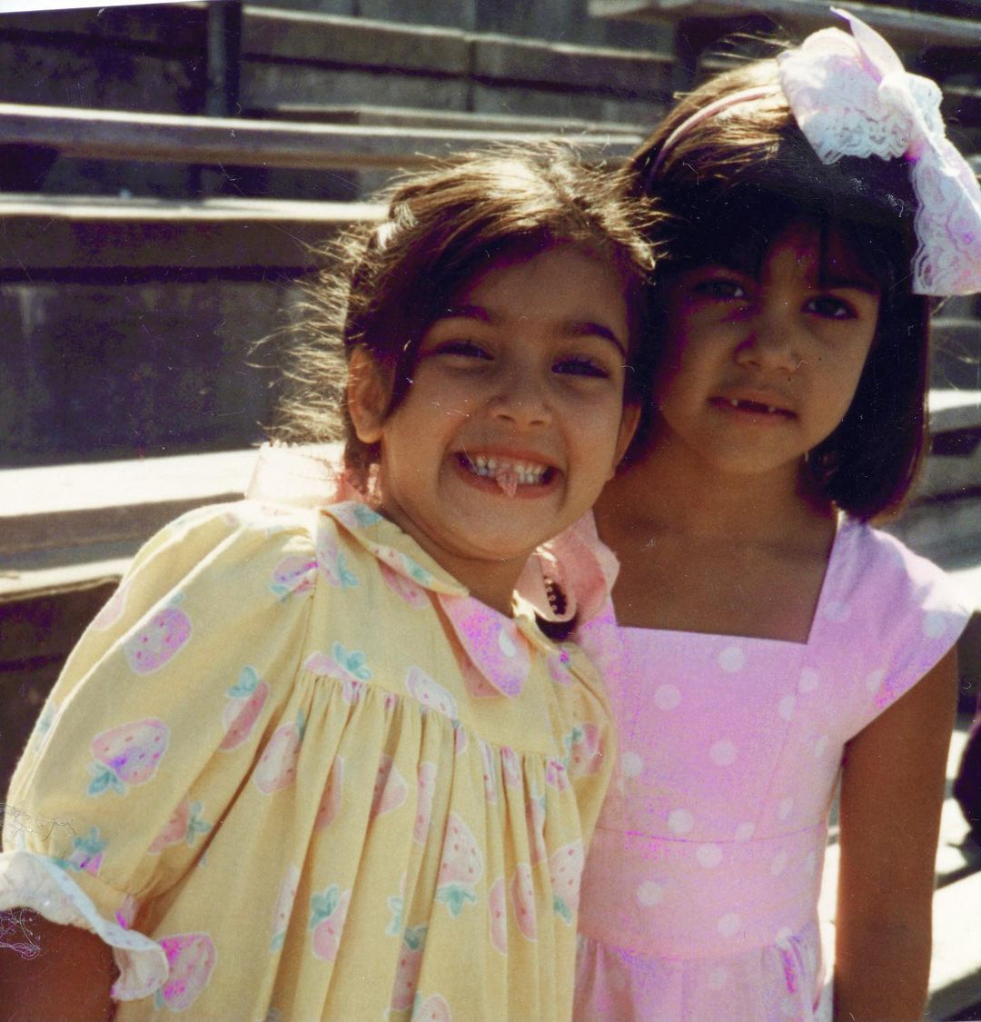 Kim Kardashian shares throwback with sister Kourtney