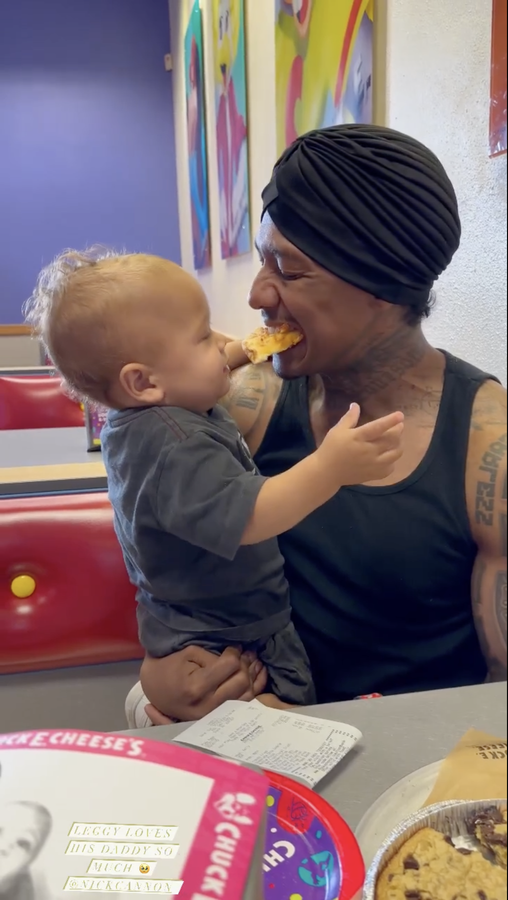 Nick Cannon and son bond at Chuck E. Cheese