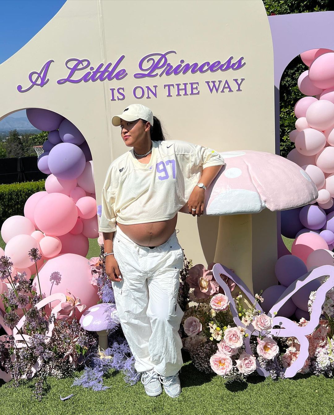 Pregnant Naomi Osaka at her gender reveal party