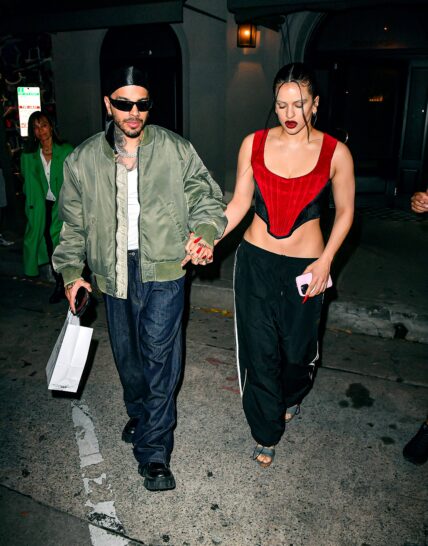 Rosalía and Rauw Alejandro leave hotspot Craigs after a late dinner in weho