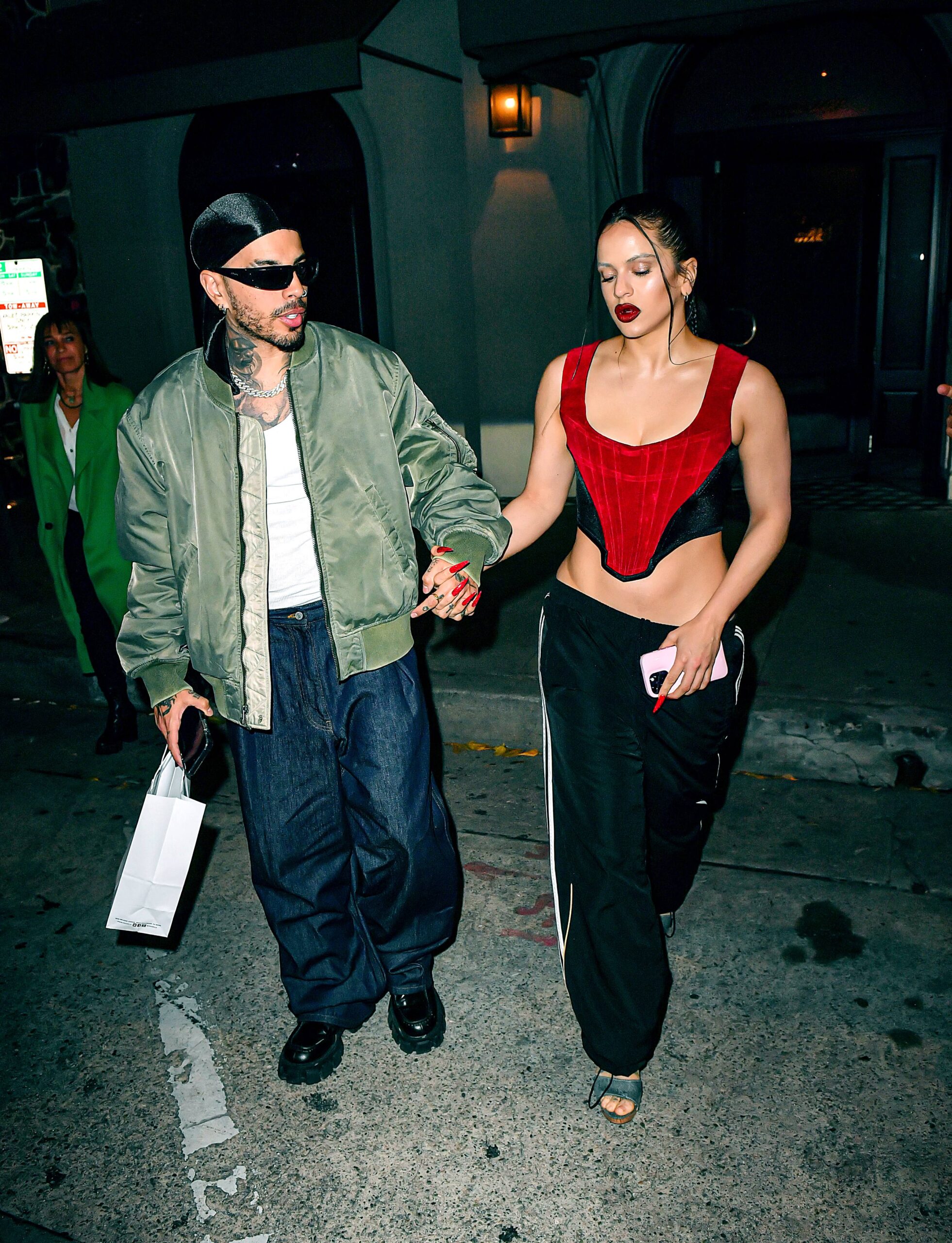 Rosalía and Rauw Alejandro leave hotspot Craig's after a late dinner in weho