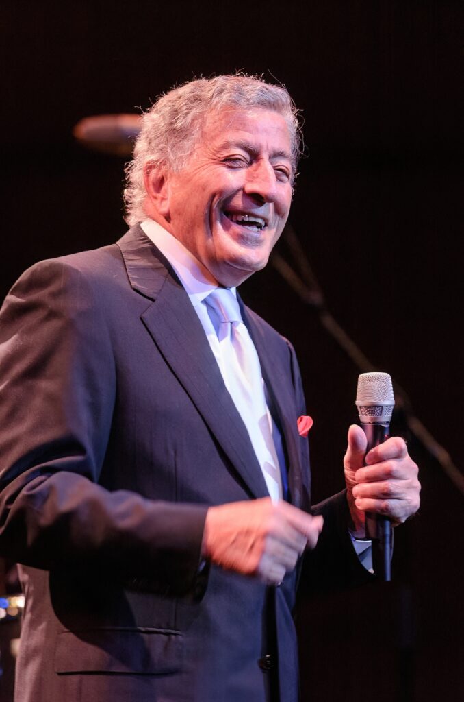 Legendary jazz singer Tony Bennett who died today Friday pictured singing live at the Royal Concert Hall in Glasgow in 2005