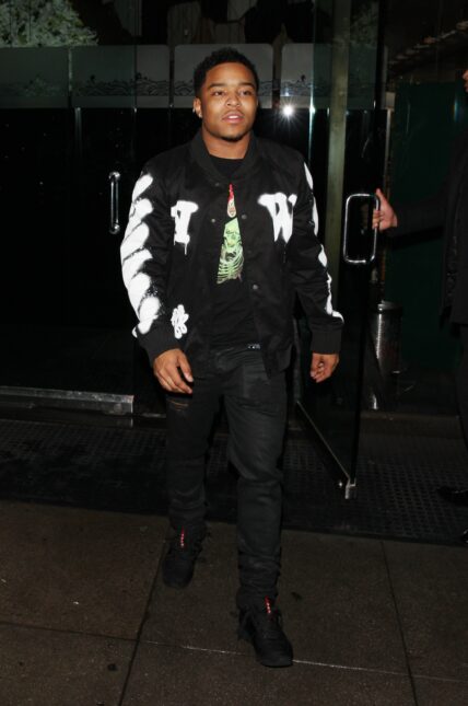 Rapper P Diddy sons Christian Casey Combs and his girlfriend along with his brother Justin Dior Combs grab dinner at Mr Chow restaurant