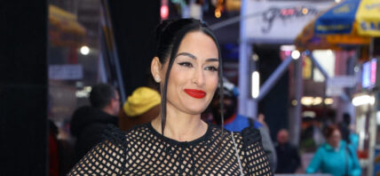 WWE wrestler Nikki Bella seen kissing her husband Artem Chigvintsev after making an appearance on Good Morning America in New York City