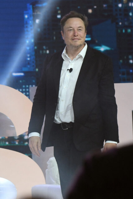 Elon Musk joins a panel discussion during a POSSIBLE marketing conference and sends the crowd wild as he plays with his adorable son onstage at the Fontainebleau Hotel in Miami