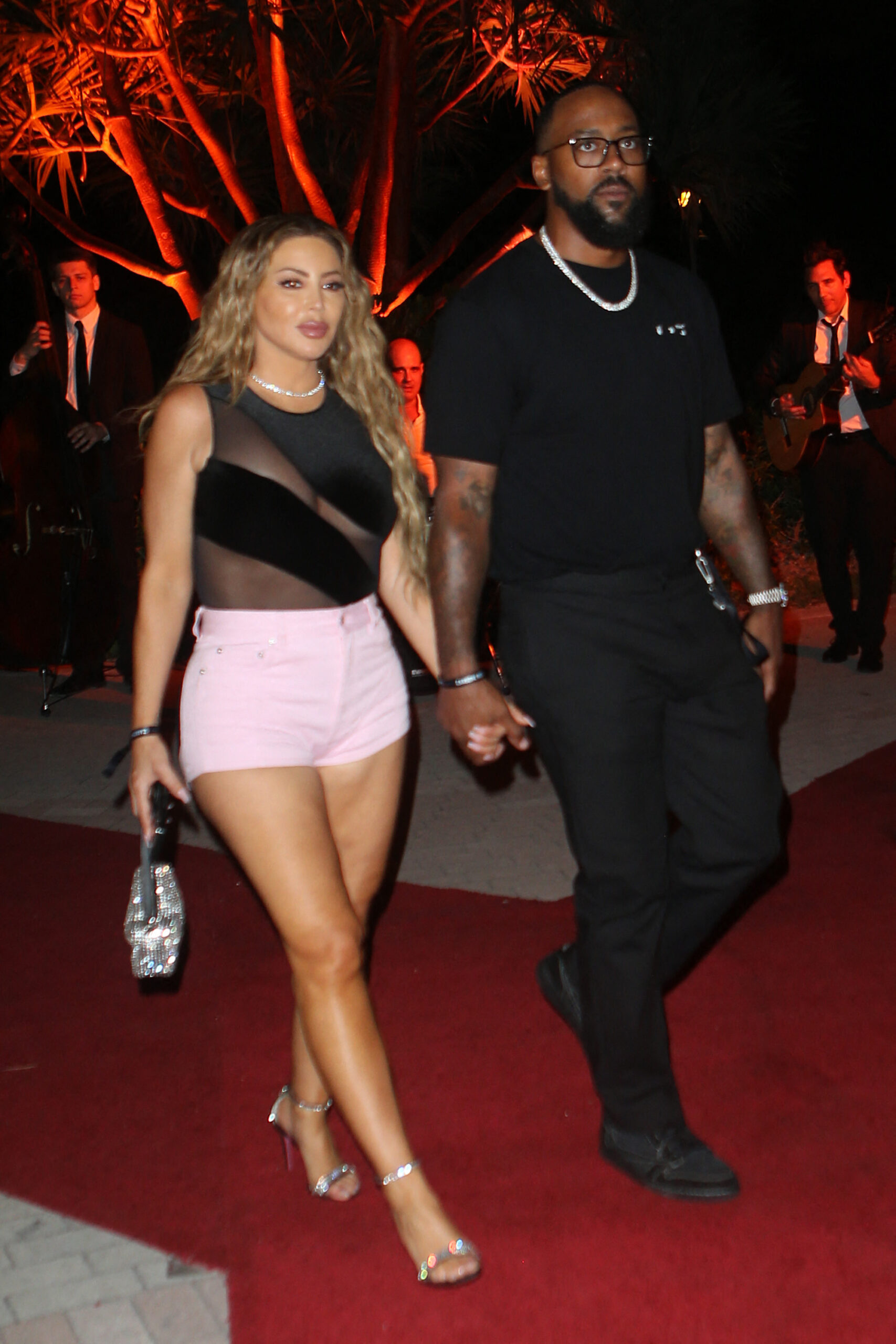 Celebrities and guests arrive to Carbone Beach restaurant in Miami