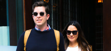 John Mulaney and Olivia Munn seen holding hands while heading to the comedian's standup show at Madison Square Garden in New York City