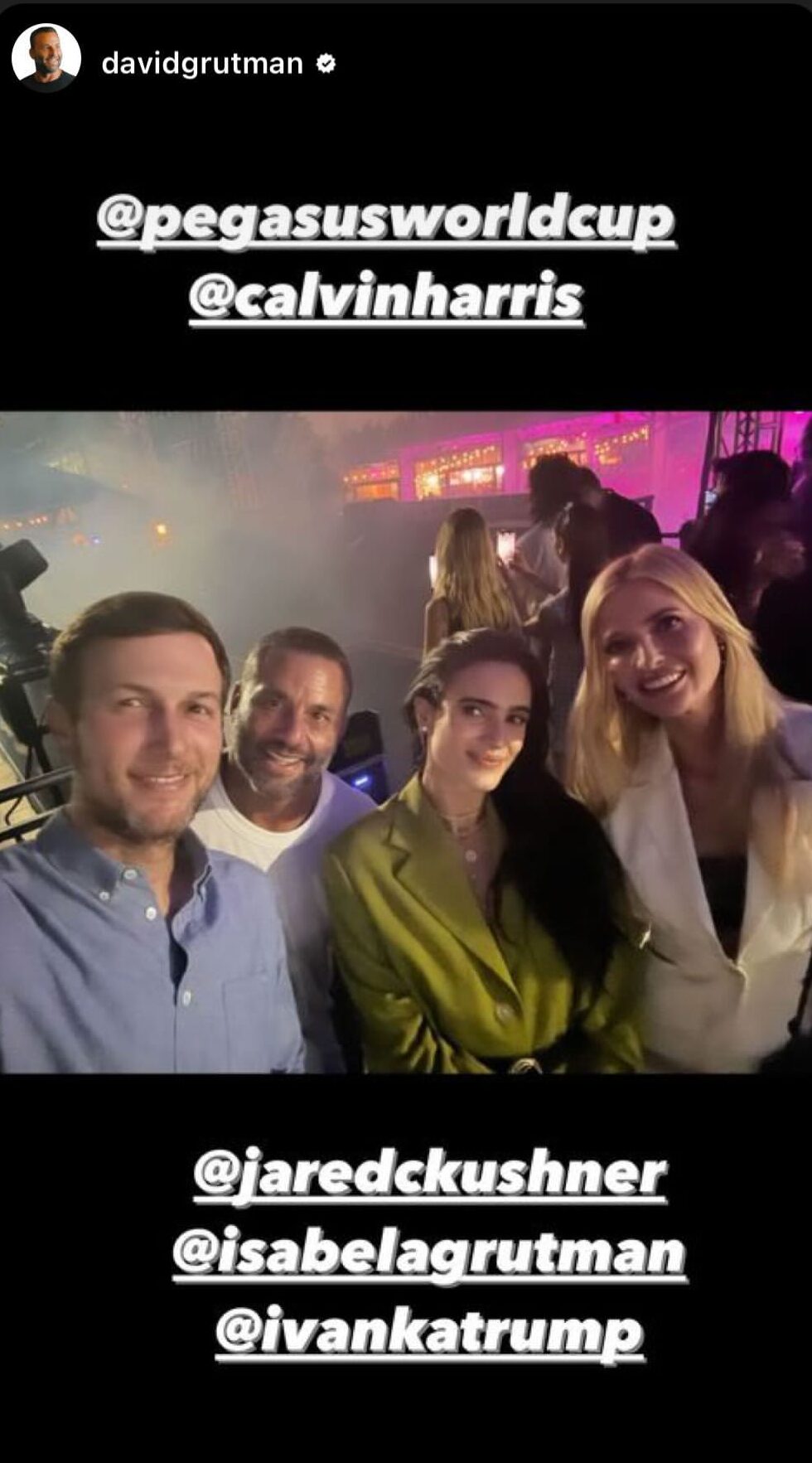 Ivanka Trump Stuns In Mini White Dress As She Parties At Calvin Harris' Concert