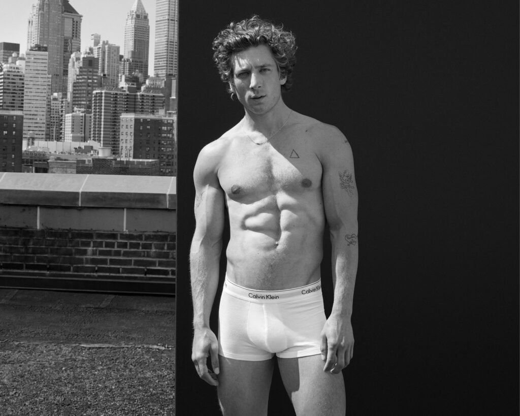 *MANDATORY CREDIT - Mert Alas/Calvin Klein/MEGA. Jeremy Allen White is hunky in Calvin Kleins as the iconic underwear brand's newest model. 'The Bear' star shows off his chiseled abs in these striking images showing the collaboration, and shot by Mert Alas. The Brooklyn-born 32-year-old launched his partnership with the set of steamy photos wearing the brand's signature white briefs and revealing his shredded physique. A native New Yorker, he was shot in his hometown in a series of stills and videos that the brand aims to "showcase his connection to the city and amplify his empowered energy in its most iconic styles". The Spring 2024 men?s Underwear collection refreshes classic Calvin Klein designs with new logo treatments and materials for stylish, everyday comfort. New Intense Power, Micro Stretch and Micro Mesh styles are aimed to marry bold design with innovative fabrication for sleek and comfortable looks, while essential Modern Cotton and Cotton Stretch underwear are designed to provide an iconic base to every wardrobe. Across the Spring 2024 collection, Calvin Klein?s minimalist essentials are said to be presented with "modern innovation and sensuality in its purest form". *MANDATORY CREDIT - Mert Alas/Calvin Klein/MEGA. 04 Jan 2024 Pictured: Jeremy Allen White. Photo credit: Mert Alas/Calvin Klein/MEGA TheMegaAgency.com +1 888 505 6342 (Mega Agency TagID: MEGA1078355_002.jpg) [Photo via Mega Agency]