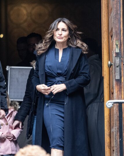 Mariska Hargitay on the set of Law and Order: SVU Filming in New York City