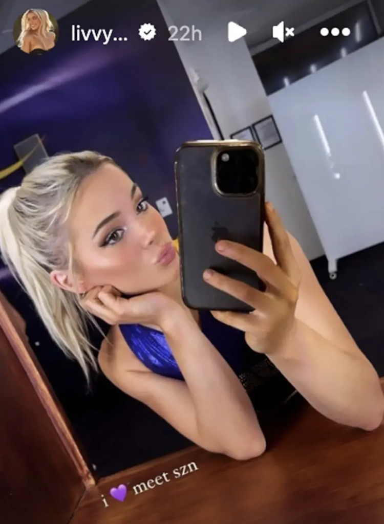 Olivia Dunne takes a selfie.