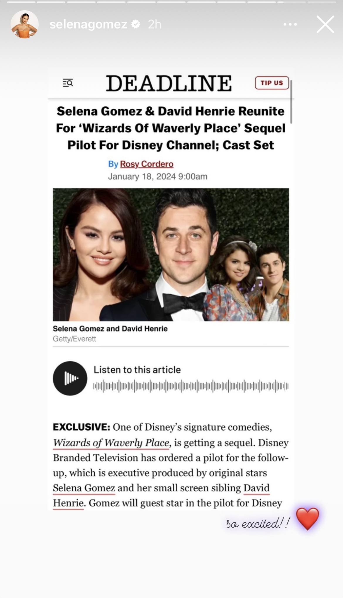Selena Gomez breaks silence on 'Wizards of Waverly Place' sequel