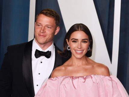 Christian McCaffrey and Olivia Culpo attend the 2022 Vanity Fair Oscar Party