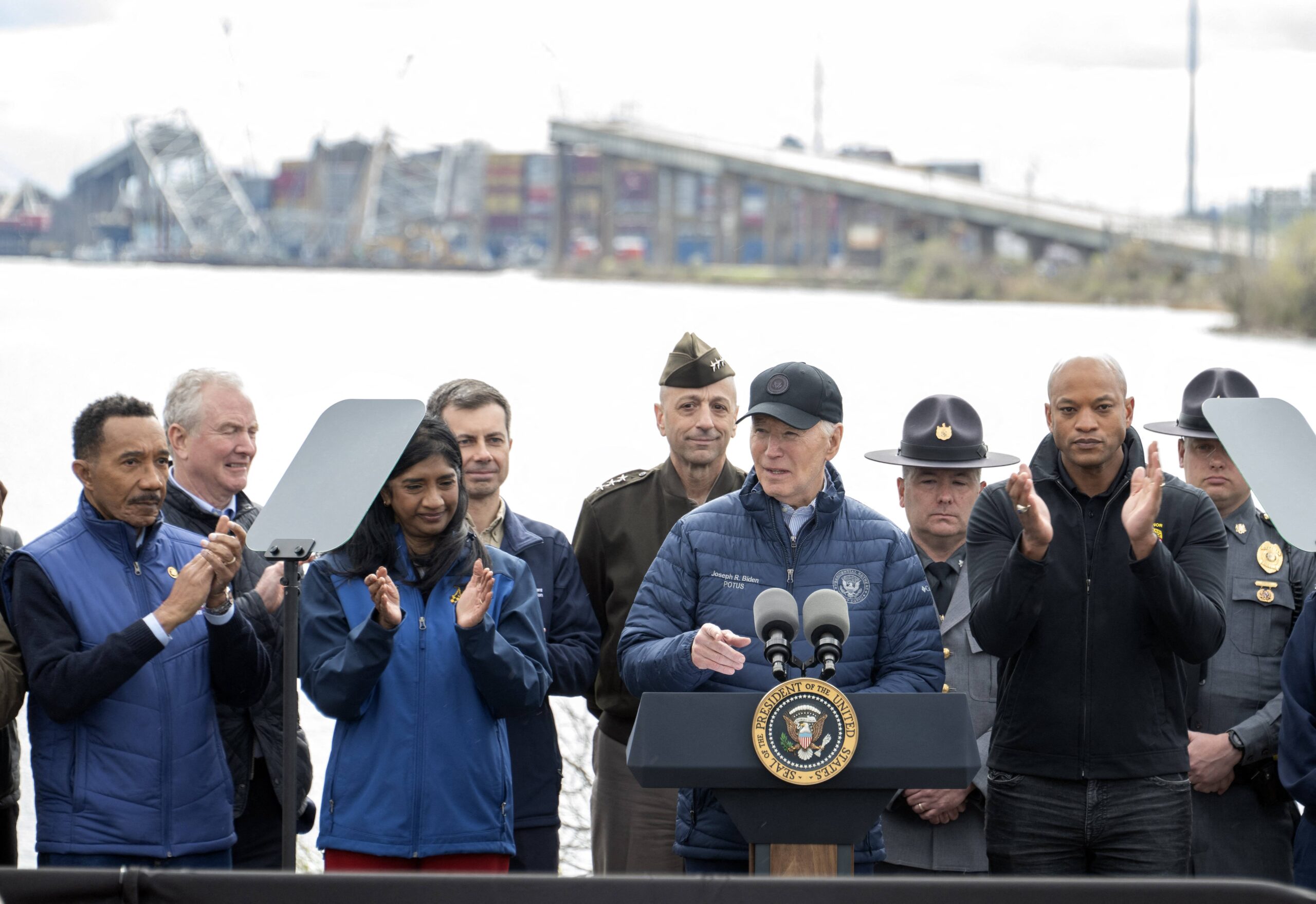 Joe Biden 'Vows To Not Rest Until The Cement Has Dried' On New Baltimore Bridge