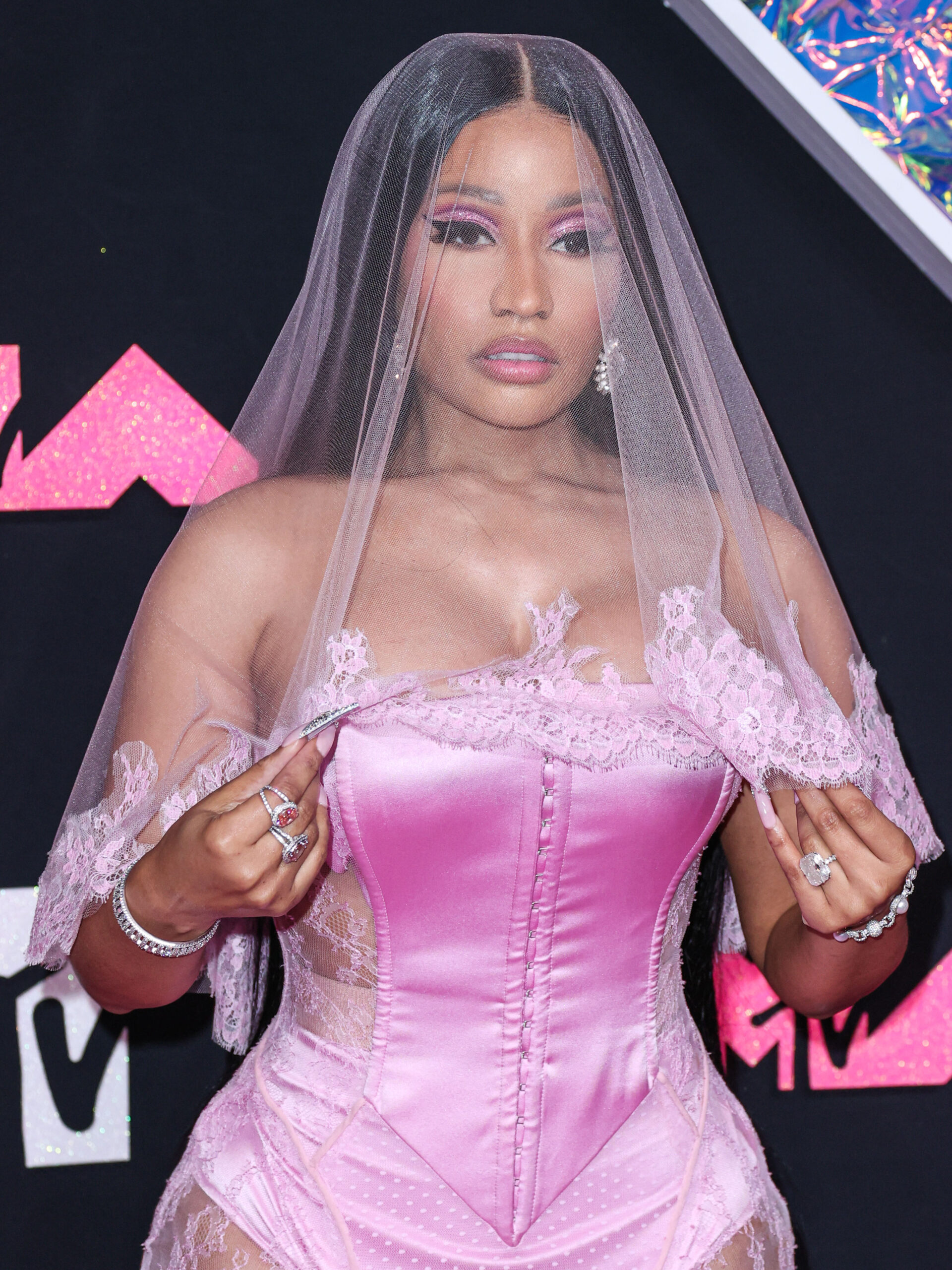 Nicki Minaj wearing Dolce and Gabbana arrives at the 2023 MTV Video Music Awards