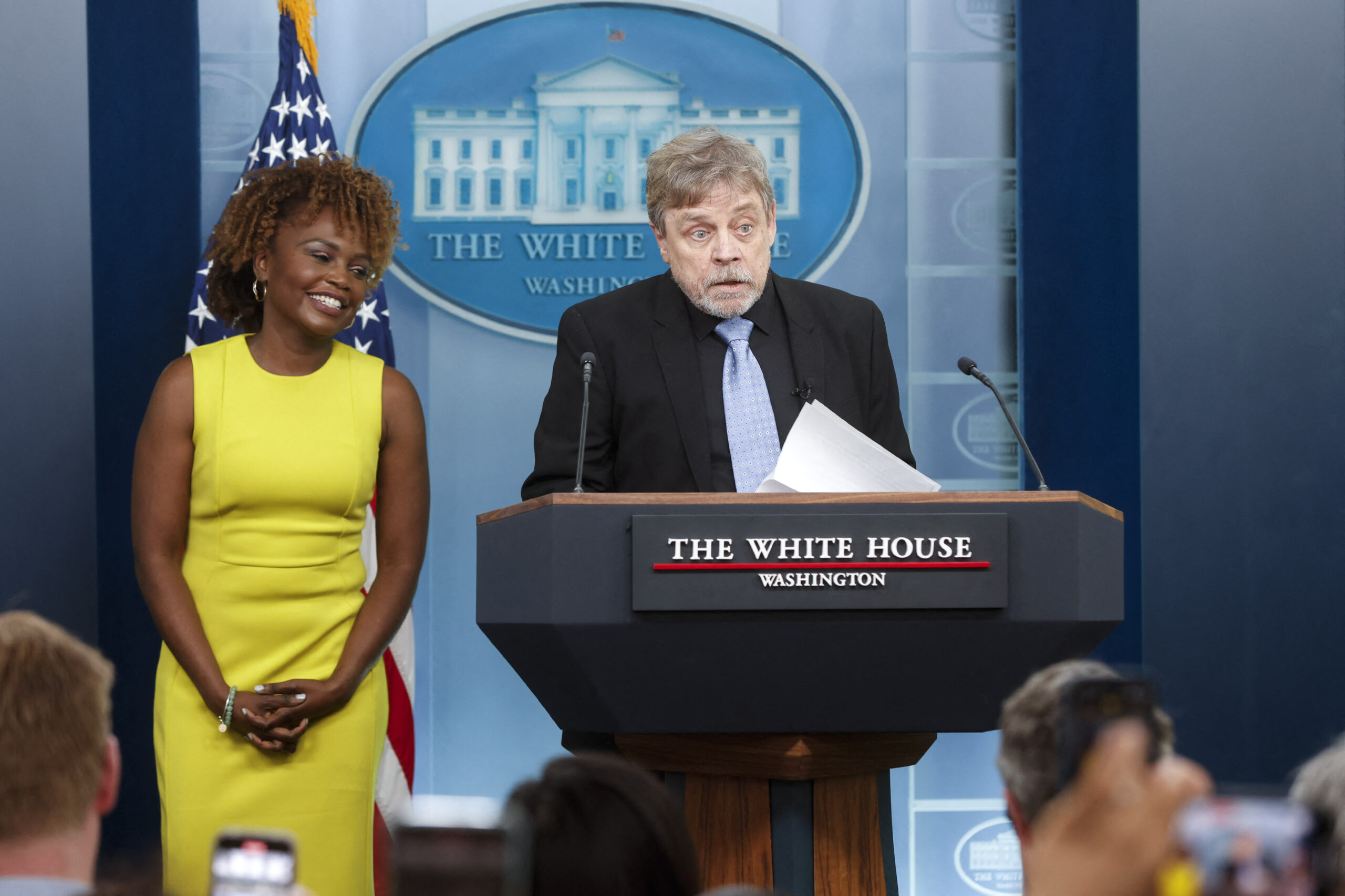 'Star Wars' Mark Hamill and White House Secretary, Karrine Jean-Pierce