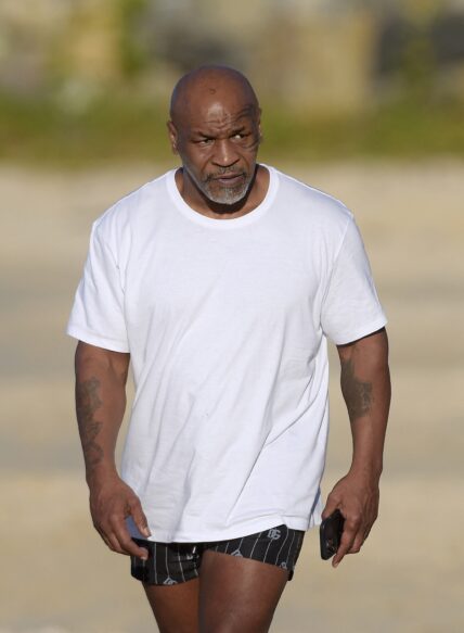 Mike Tyson and Lakiha Spicer are seen enjoying a romantic stroll in St Barts
