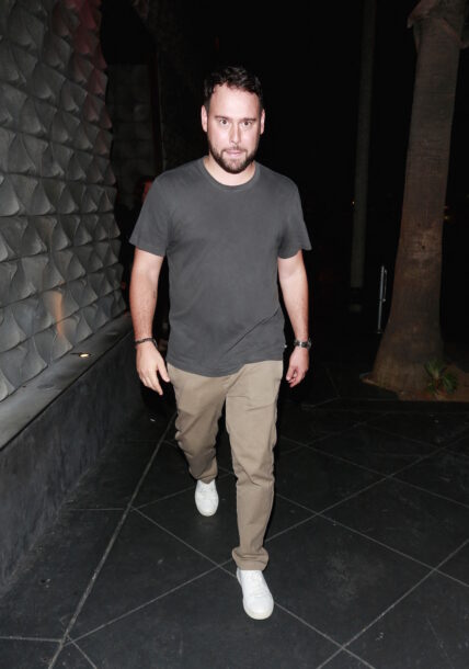 Manager Scooter Braun is seen leaving Usher's birthday party in Los Angeles.