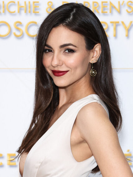 Victoria Justice in a white dress