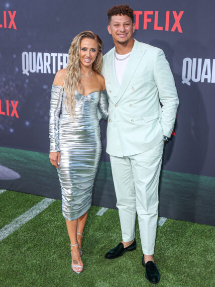 Brittany Mahomes and Patrick Mahomes at Los Angeles Premiere Of Netflix's 'Quarterback' Season 1