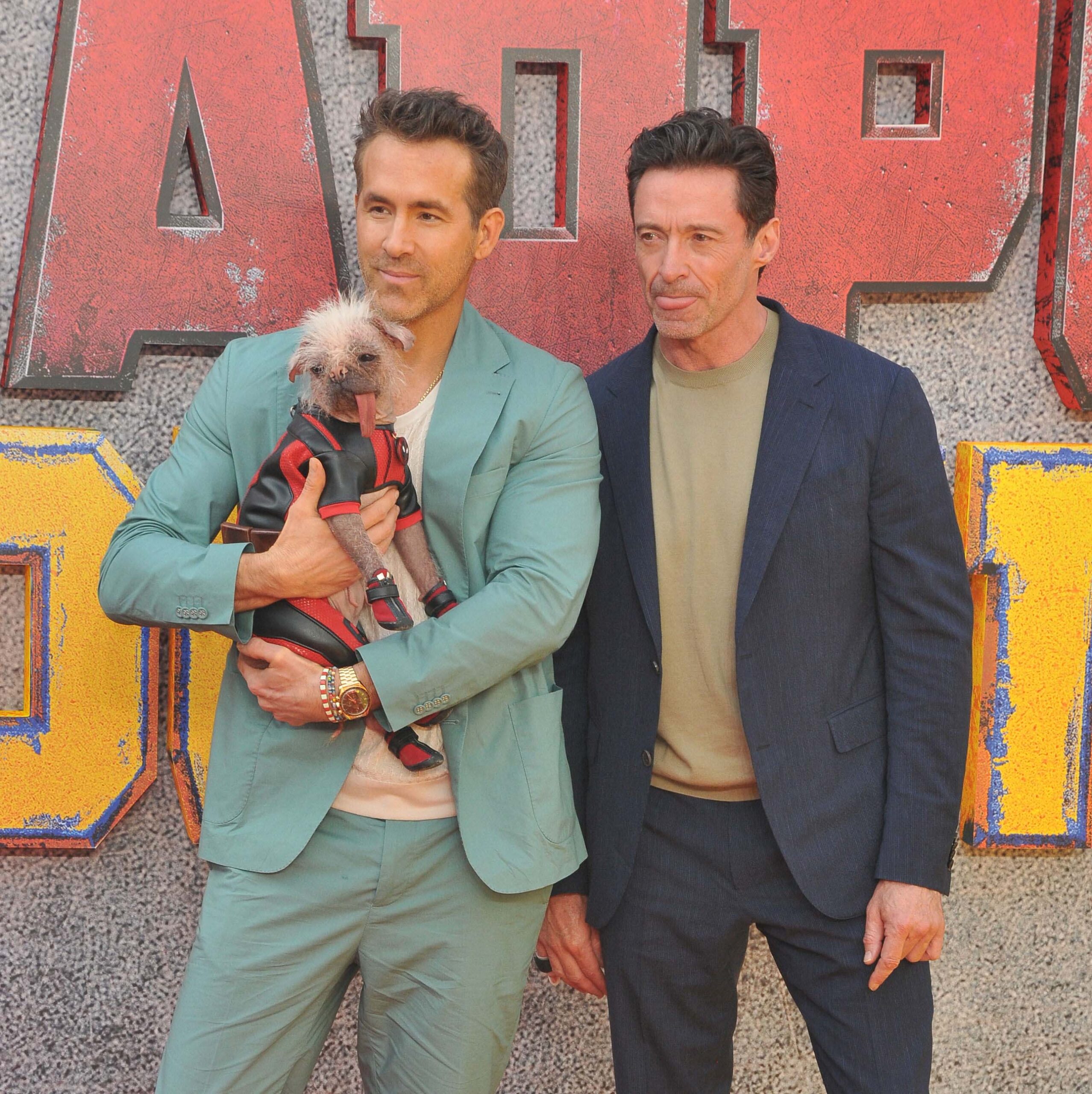 Ryan Reynolds and Hugh Jackman at UK Sneak Peek of "Deadpool"