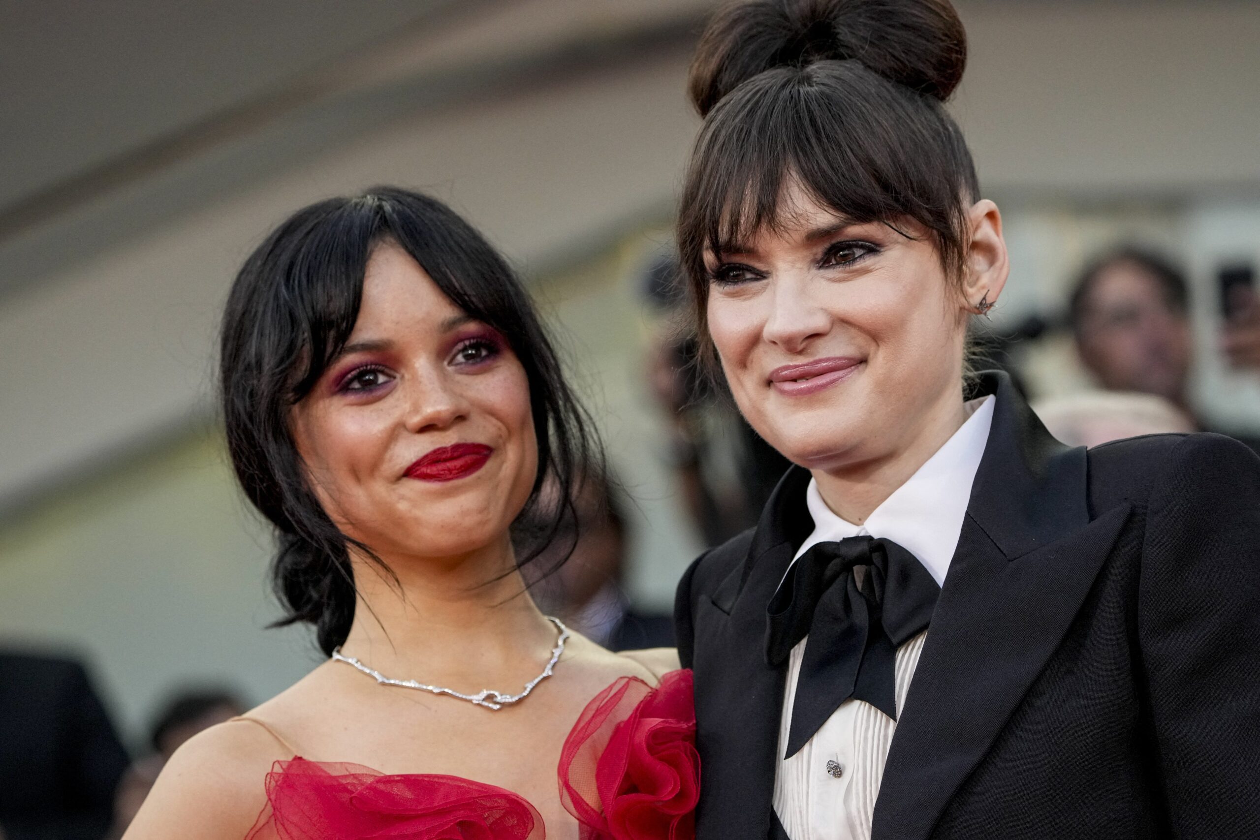 Jenna Ortega and Winona Ryder at Opening Ceremony of the 81th Venice International Film Festival