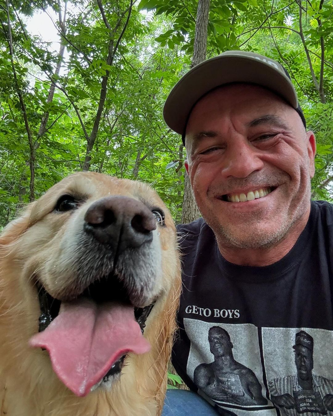 Joe Rogaan with his dog