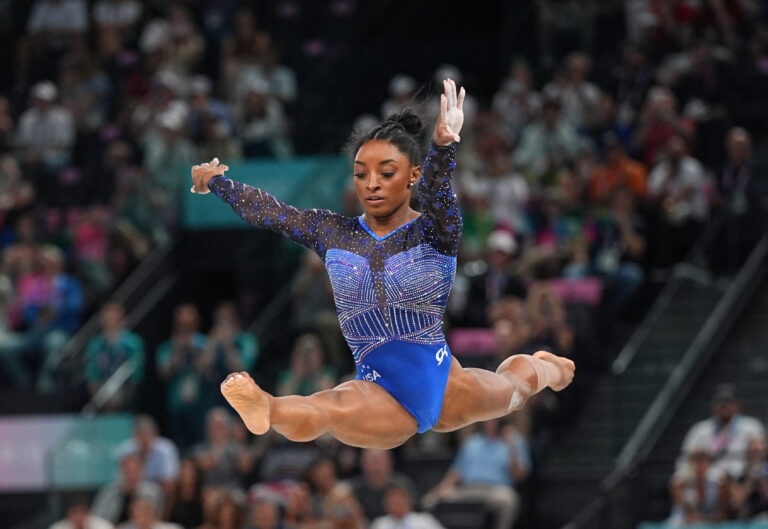 Simone Biles em destaque nas Olimpíadas de 2024