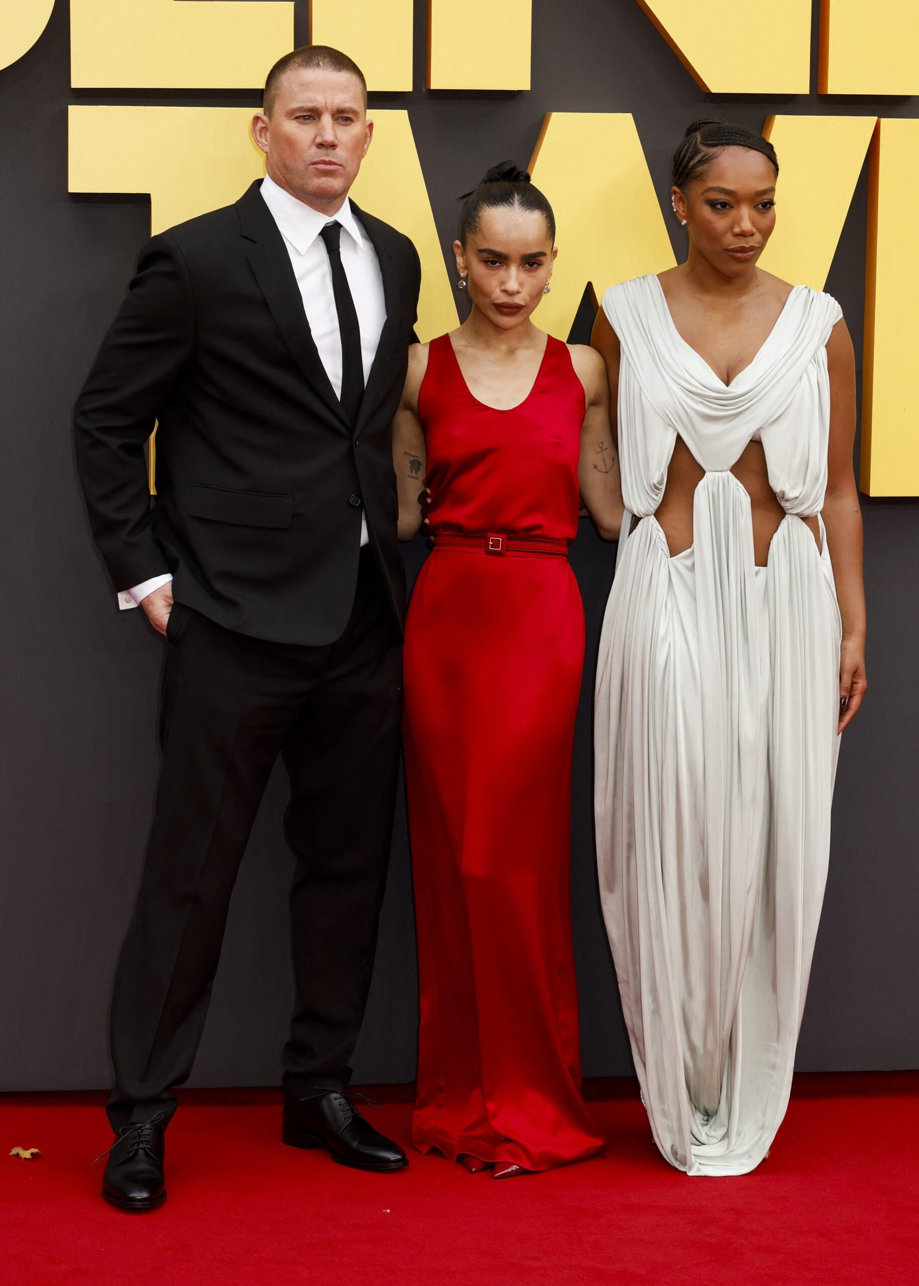 Channing Tatum, Zoe Kravitz, and Naomi Ackie at Blink Twice premiere
