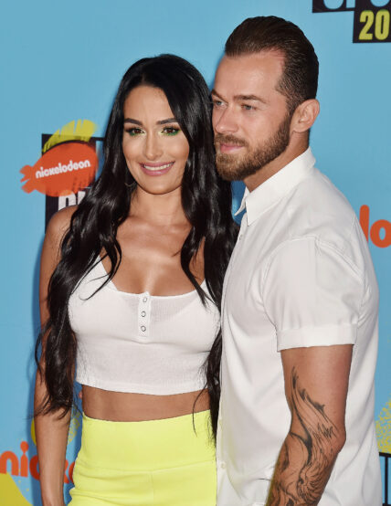 Nikki Garcia and Artem Chigvintsev at Nickelodeon Kids' Choice Sports 2019