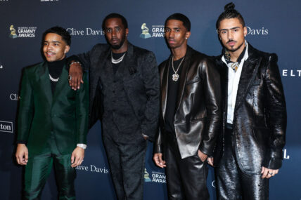 Diddy and his sons at The Recording Academy And Clive Davis' 2020 Pre-GRAMMY Gala