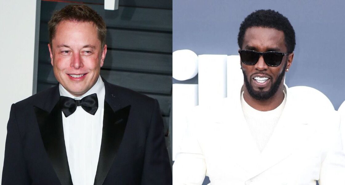 Elon Musk, Diddy photo collage
