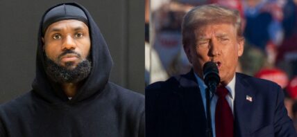 LeBron James, Donald Trump photo collage