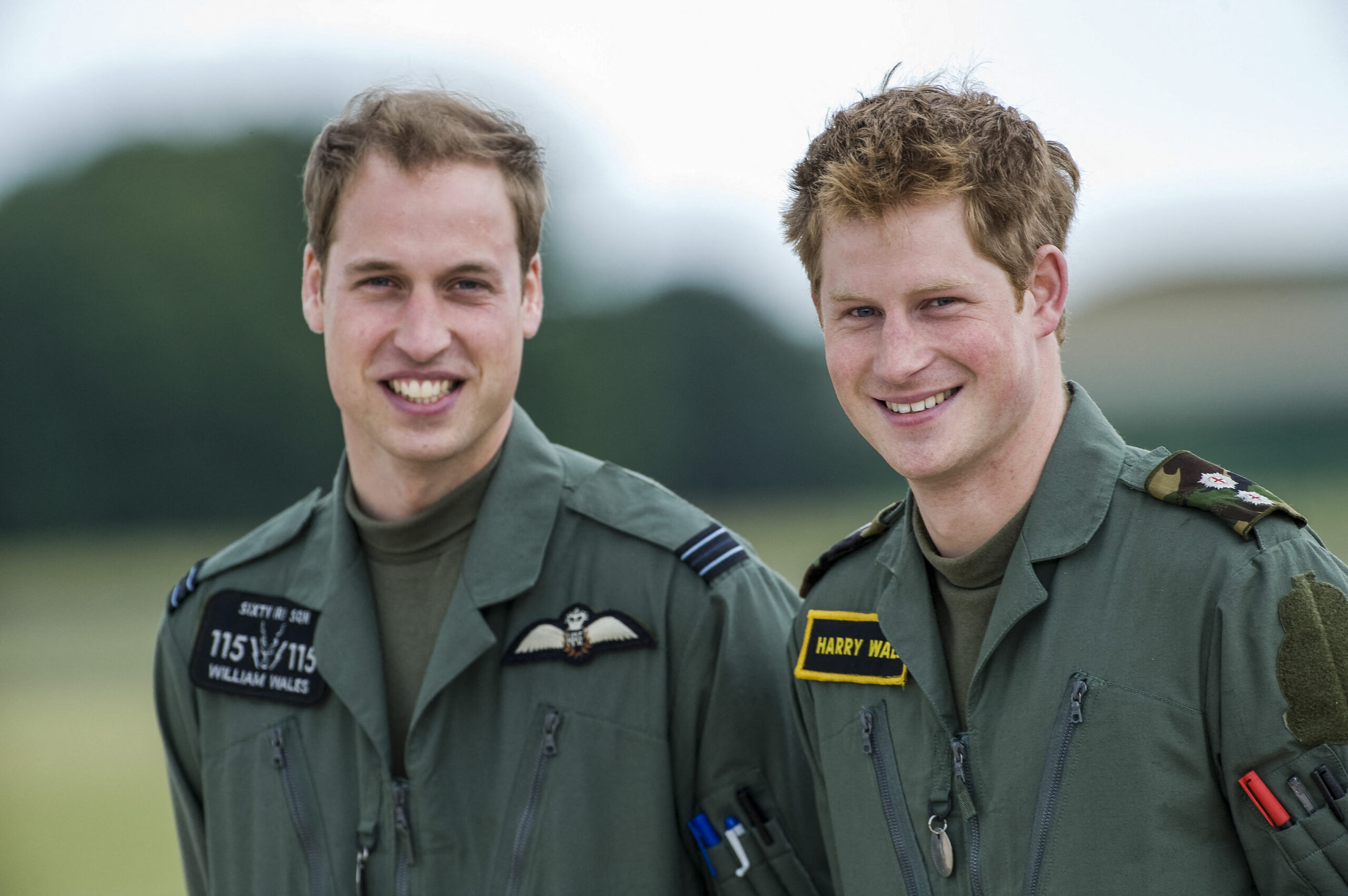 Prince William and Prince Harry at RAF Shawbury.