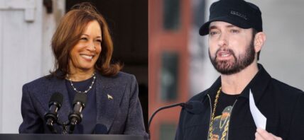 Kamala Harris (left) Eminem (right)