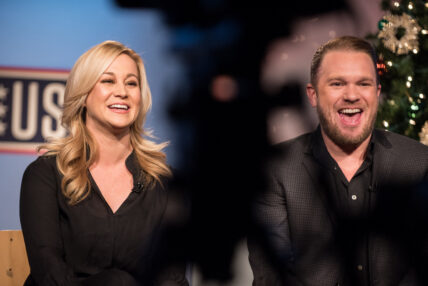 Joseph Dunford, Kellie Pickler, Kyle Jacobs at USO Tour TV Interview