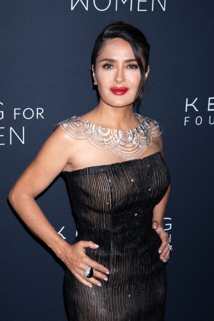 Kering Foundation Caring for Women Dinner in NYC, The Pool, NY. 09 Sep 2024 Pictured: Salma Hayek. Photo credit: MEGA TheMegaAgency.com +1 888 505 6342 (Mega Agency TagID: MEGA1196983_048.jpg) [Photo via Mega Agency]