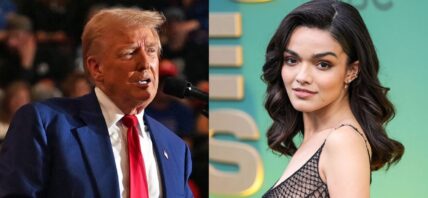 Donald Trump (left) Rachel Zegler (right)